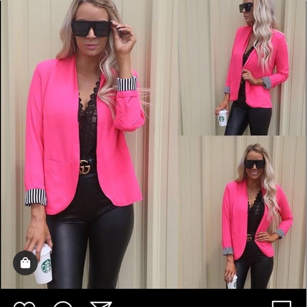 Hot pink blazer From lace cactus